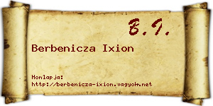 Berbenicza Ixion névjegykártya